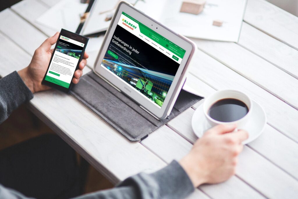 Ein Bild der Website von der Albers Isoliertechnik GmbH aus Ibbenbüren