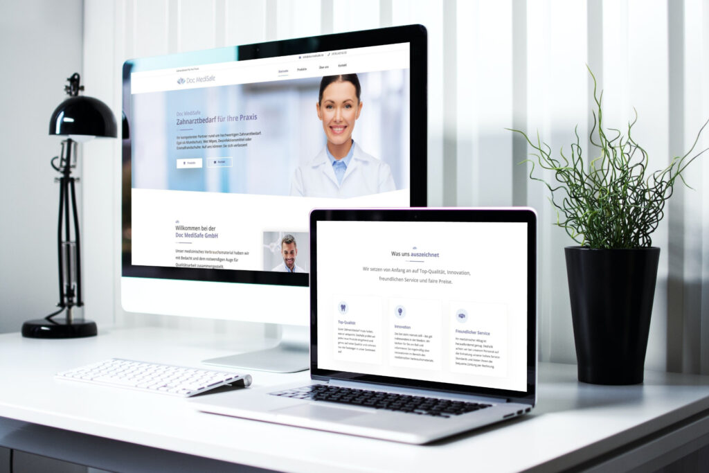 Ein Bild der Website der Doc MediSafe GmbH aus Frankfurt