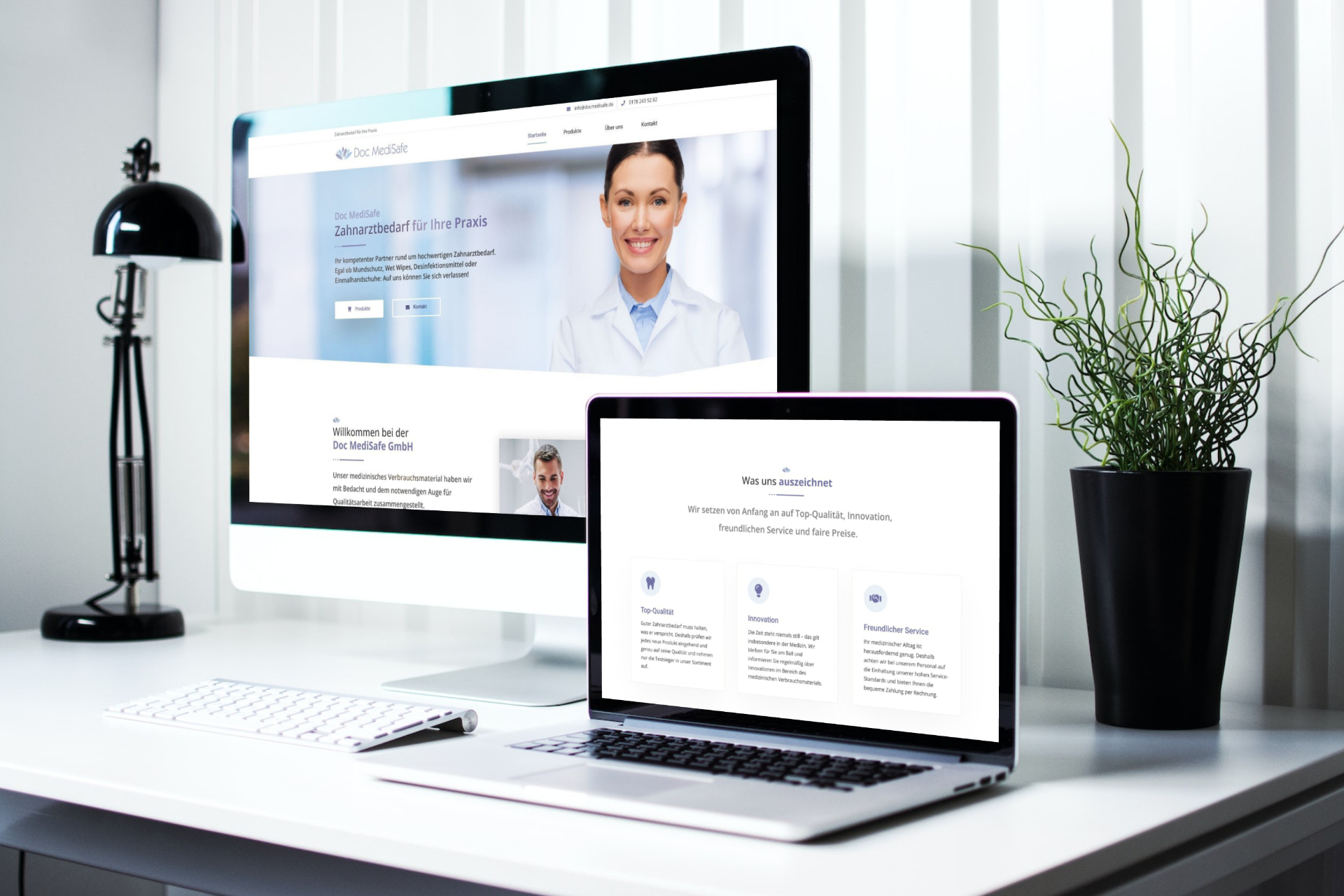 Ein Bild der Website der Doc MediSafe GmbH aus Frankfurt