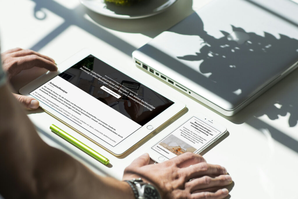 Ein Bild der Website von Sachverstand Heck aus Olfen