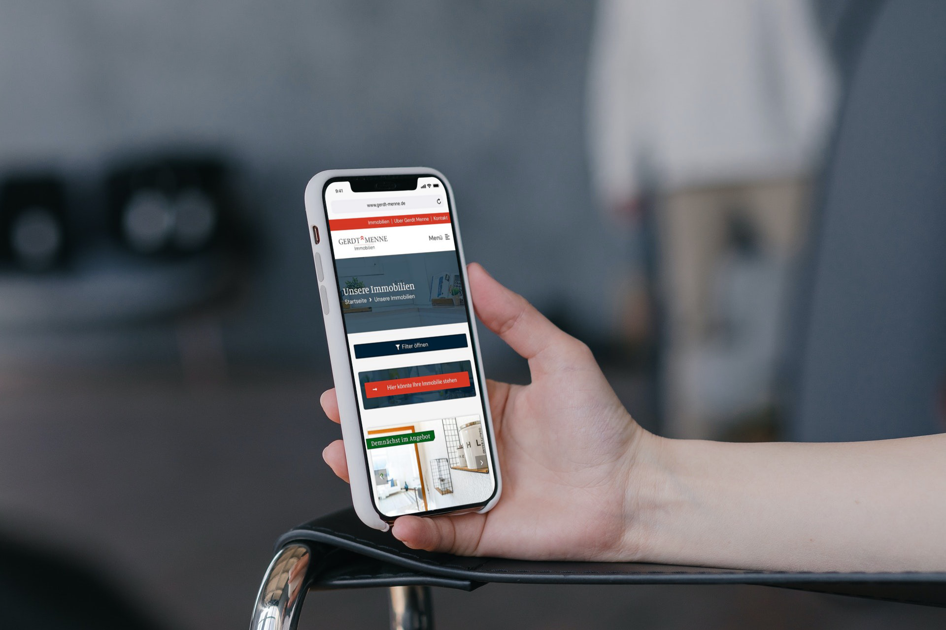 Ein Bild der Website von Gerdt Menne Immobilien aus Bochum